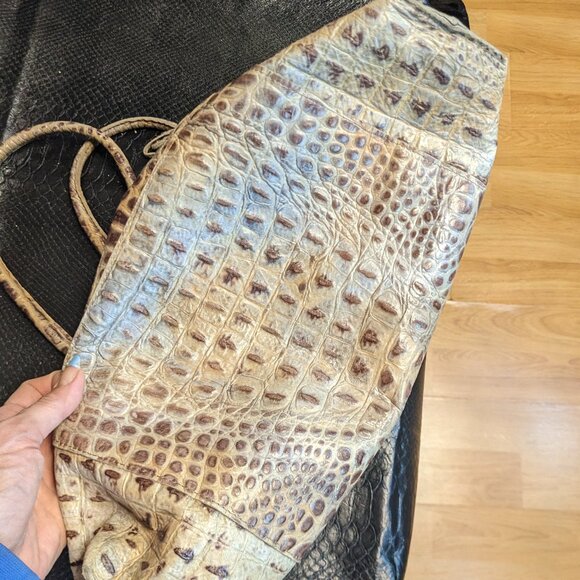 B. May Embossed Leather Satchel Collage Animal Pattern with Handles Bag - Picture 9 of 10